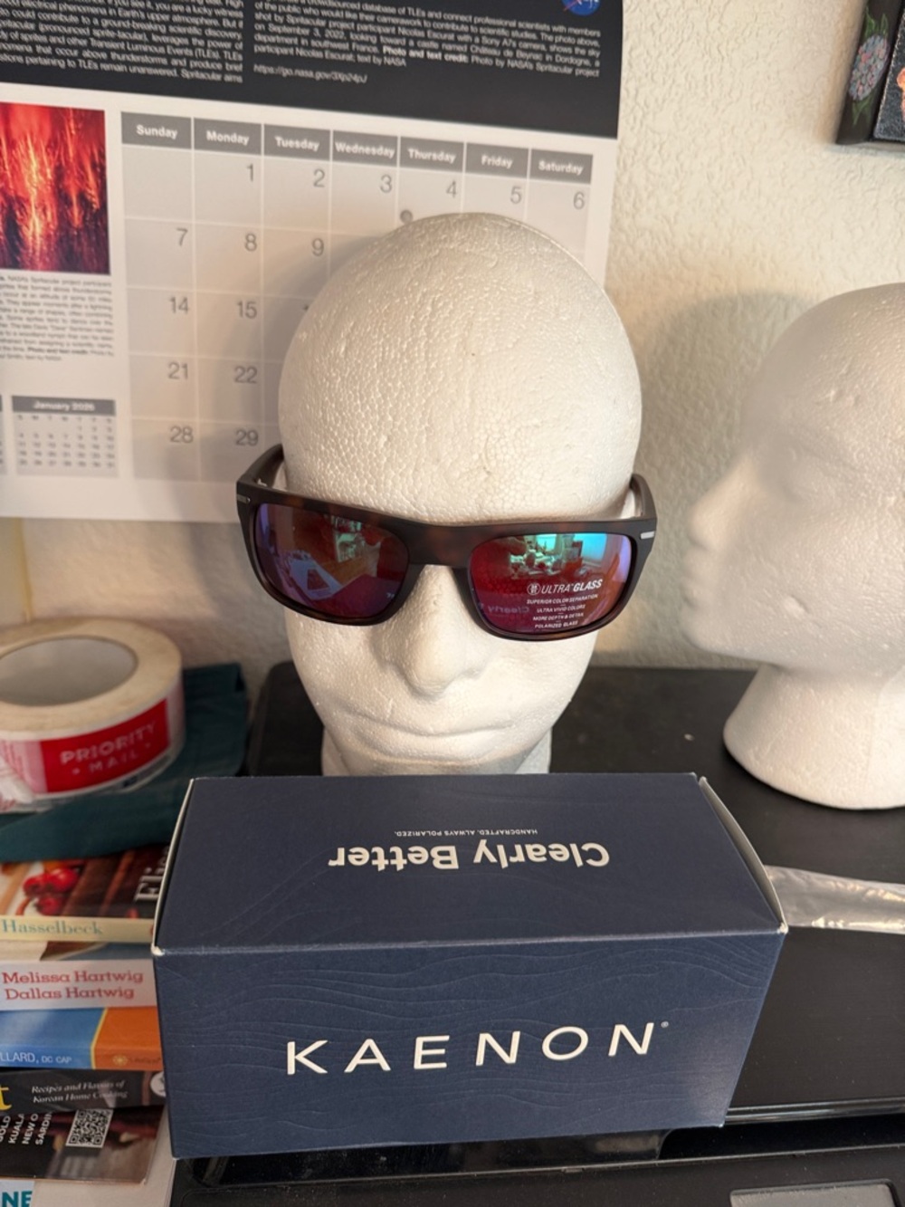 KAENON BURNET ULTRA GLASS Polarized Sunglasses — MATTE TORT/ green mirror